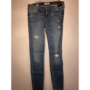 Hollister blue lightly distressed denim